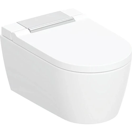 Умный унитаз подвесной Geberit AquaClean Sela 146.220.21.1 цвет Белый Хром с сиденьем Микролифт