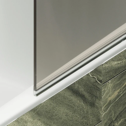Шторка на ванну Maybah Glass MGV-622-6 800x1400 поворотная на монопетле Черный стекло бронзовое