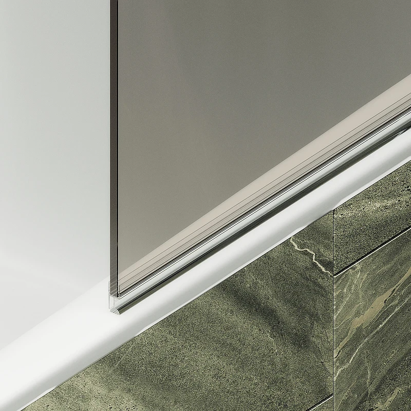 Шторка на ванну Maybah Glass MGV-622-6 800x1400 поворотная на монопетле Черный стекло бронзовое