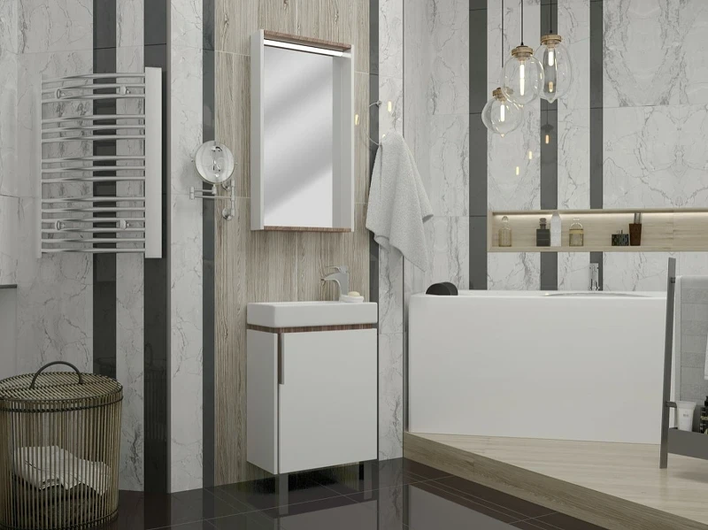 Зеркало Aquaton Бэлла 46 1A221702BBAZ0 с подсветкой Белое Джарра