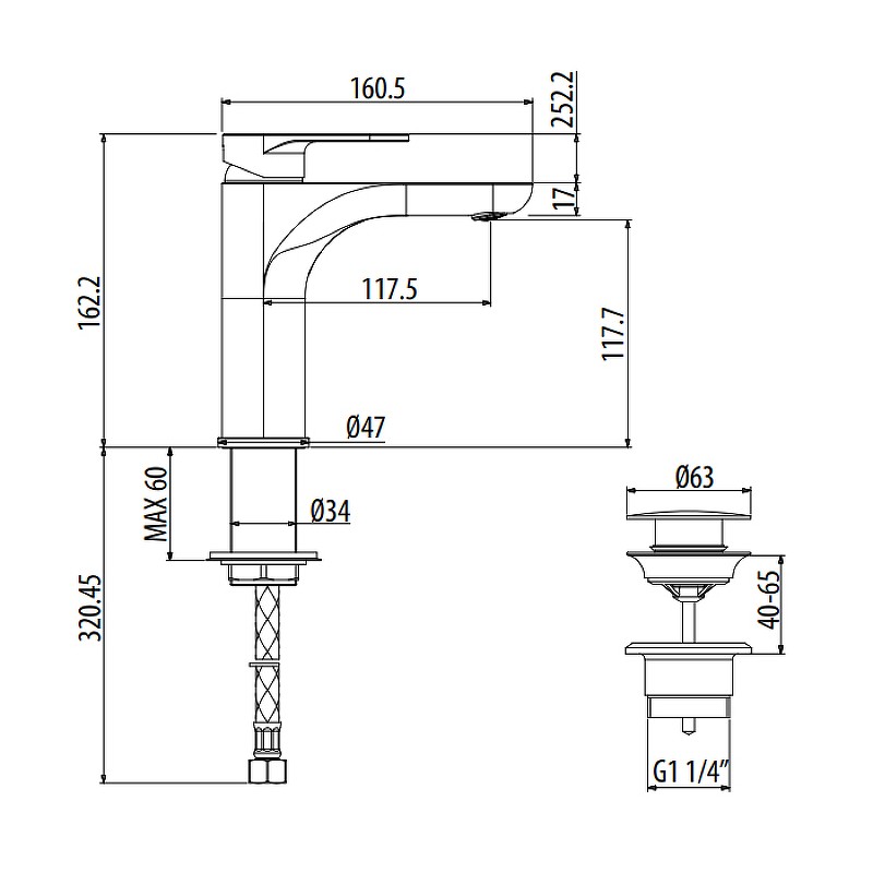 Смеситель для раковины Gattoni H2Omix7000 7004570C0 Хром