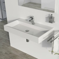 Раковина Ravak Natural 80 XJO01280000 Белая искусственный камень (литьевой мрамор) подвесная, накладная, полувстраиваемая