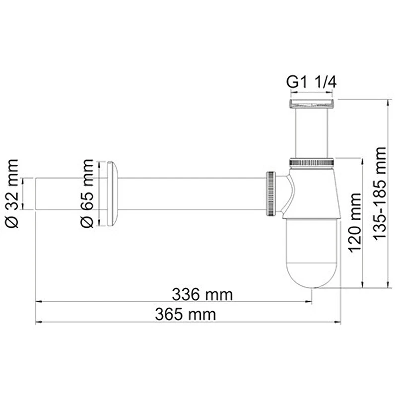 Сифон для раковины WasserKRAFT A071 Хром
