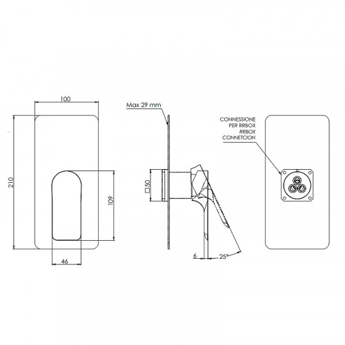 Смеситель для душа Remer Infinity I30KBBG Золото шлифованное латунь встраиваемый