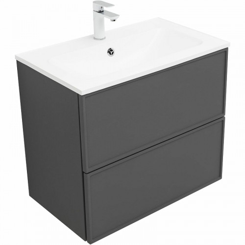 Тумба под раковину Aquanet Арт 75 329064 подвесная Ясень графит МДФ / ЛДСП