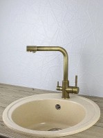 Смеситель для кухни Viko V-5064 Античная бронза латунь на столешницу