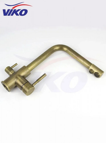 Смеситель для кухни Viko V-5064 Античная бронза латунь на столешницу