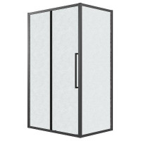 Душевой уголок Grossman Cosmo 110x100 L 120.K33.02.1110.21.02 профиль Черный матовый стекло шиншилла