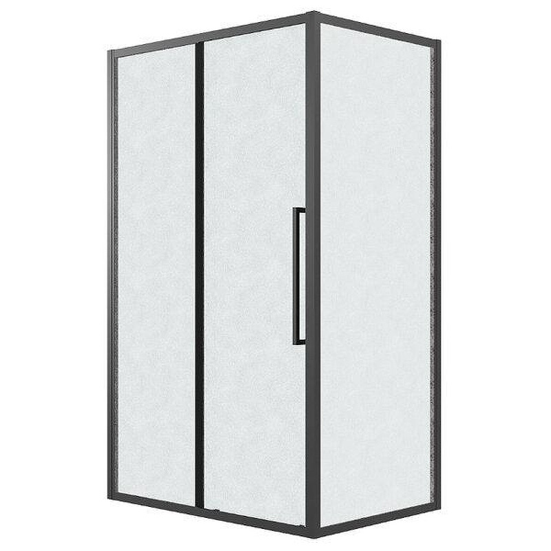 Душевой уголок Grossman Cosmo 110x100 L 120.K33.02.1110.21.02 профиль Черный матовый стекло шиншилла