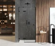 Душевая дверь New Trendy Avexa Black 80 L EXK-1546 профиль Черный стекло прозрачное