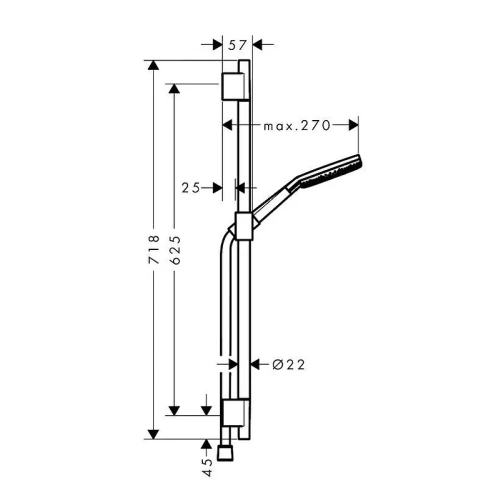 Душевой гарнитур Hansgrohe Alive Select S 24602340 цвет Шлифованный черный хром