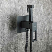 Гигиенический душ со смесителем Gappo G17-6 G7217-6 Черный матовый латунь встраиваемый