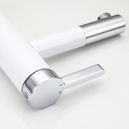 Смеситель для раковины Frap H52 F1052-15 Белый Хром латунь