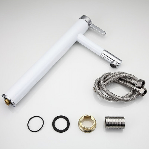 Смеситель для раковины Frap H52 F1052-15 Белый Хром латунь