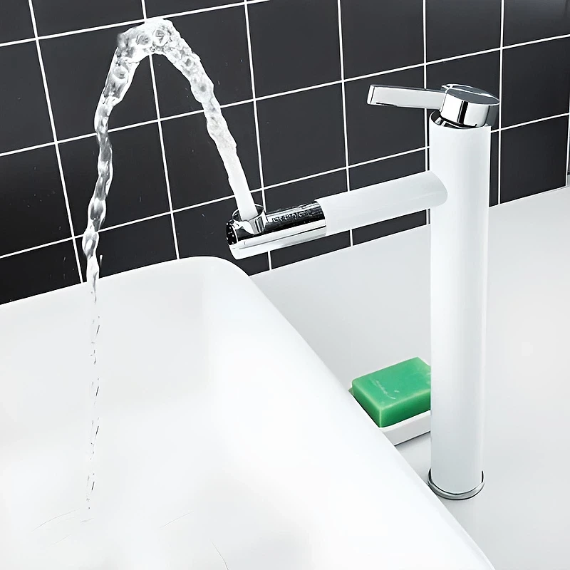 Смеситель для раковины Frap H52 F1052-15 Белый Хром латунь