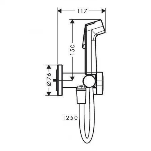 Гигиенический душ со смесителем Hansgrohe Bidette S 29232340 цвет Шлифованный черный хром