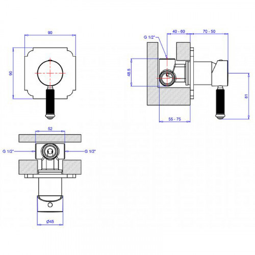 Смеситель для душа Cezares Aphrodite APHRODITE-DIM2-01-Bi Хром латунь встраиваемый