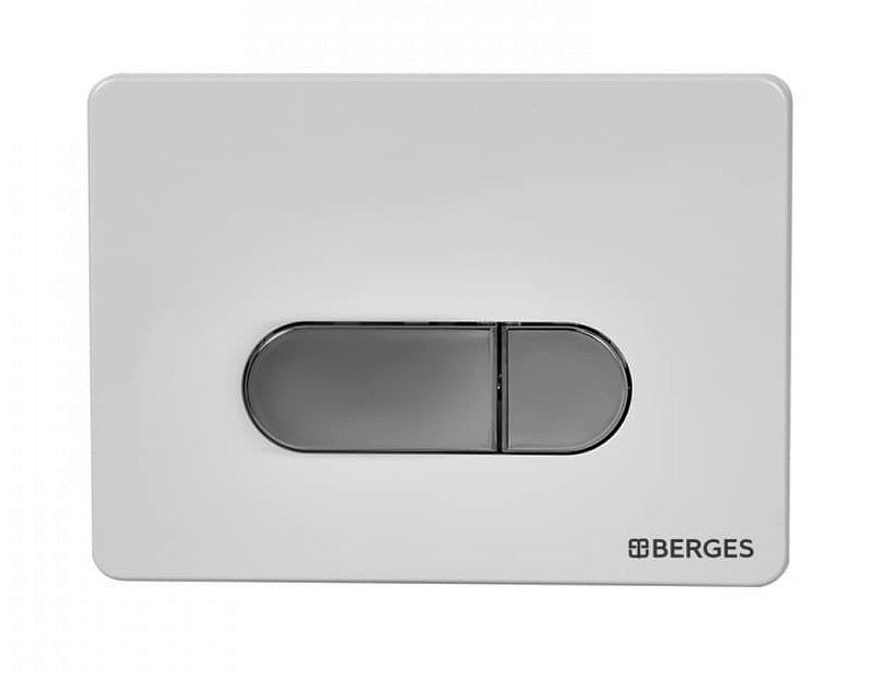 Комплект унитаза с инсталляцией Berges Novum Rimless 043214 с сиденьем Микролифт и Белой Хром глянец клавишей смыва фарфор подвесной