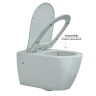 Комплект унитаза с инсталляцией Berges Novum Rimless 043214 с сиденьем Микролифт и Белой Хром глянец клавишей смыва фарфор подвесной