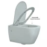 Комплект унитаза с инсталляцией Berges Novum Rimless 043214 с сиденьем Микролифт и Белой Хром глянец клавишей смыва фарфор подвесной
