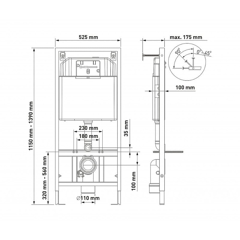 Комплект унитаза с инсталляцией Berges Novum Rimless 043214 с сиденьем Микролифт и Белой Хром глянец клавишей смыва фарфор подвесной
