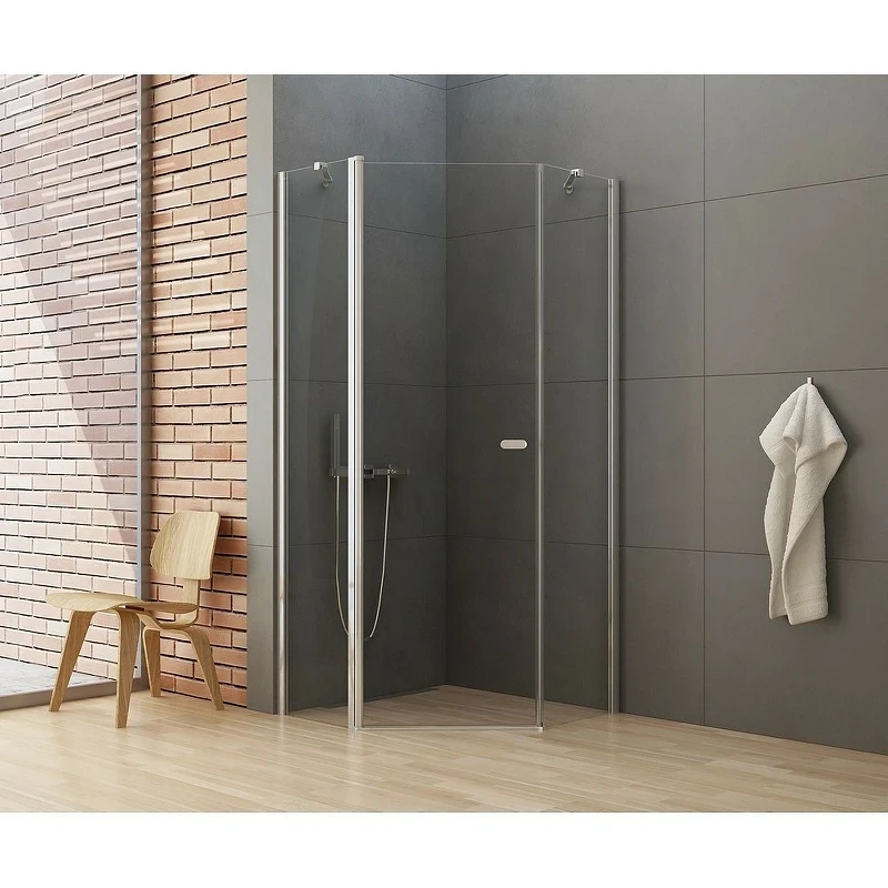 Душевой уголок New Trendy New Soleo Chrome 90х90 K-0607 профиль Хром стекло прозрачное