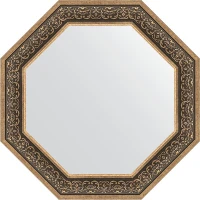 Зеркало Evoform Octagon 79х79 BY 3843 в багетной раме - Вензель серебряный 101 мм стекло