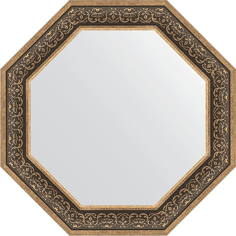 Зеркало Evoform Octagon 79х79 BY 3843 в багетной раме - Вензель серебряный 101 мм стекло