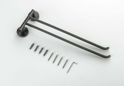 Полотенцедержатель Aquatek Бетта AQ4613BGM двойной поворотный цвет Оружейная сталь