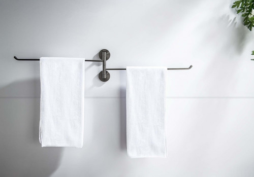 Полотенцедержатель Aquatek Бетта AQ4613BGM двойной поворотный цвет Оружейная сталь