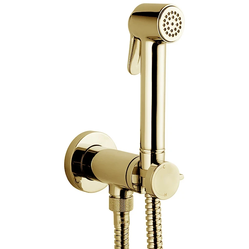 Гигиенический душ со смесителем Bossini Paloma Brass E37005B.021 Золото латунь на стену