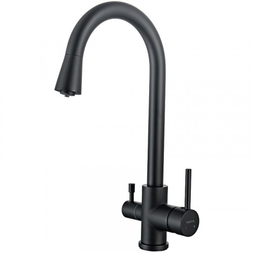 Смеситель для кухни Aquatek AQ1085MB Черный матовый латунь