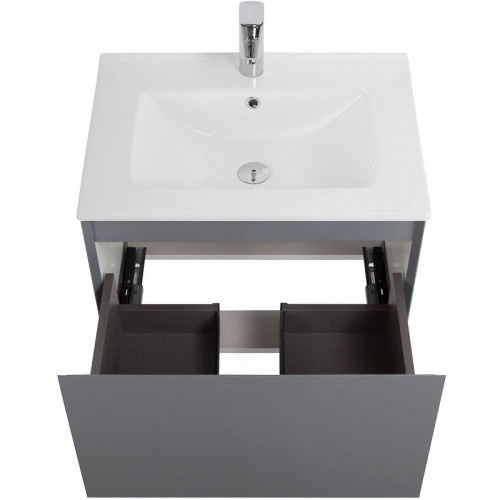 Тумба под раковину Art&amp;Max Latina 60 AM-Latina-600-1C-SO-GM подвесная Серая матовая МДФ / ЛДСП