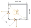Душевой уголок Cezares Elena 120x100 ELENA-W-AH-2-120/100-P-Cr-R профиль Хром стекло рифленое