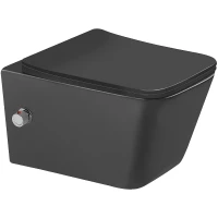 Унитаз биде SantiLine SL-5004MB-BD подвесной Черный матовый с сиденьем Микролифт фаянс подвесной