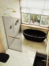 Душевая перегородка Maybah Glass MGD-1459-3у 990х1950 в узком профиле с полотенцедержателем Золото стекло бронзовое