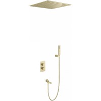 Душевая система Timo Petruma SX-5019/17SM с термостатом Золото матовое латунь встраиваемый