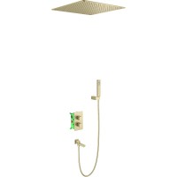 Душевая система Timo Petruma SX-5019/17SM с термостатом Золото матовое латунь встраиваемый