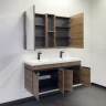 Тумба с раковиной Comforty Дуэт 125 00-00017178 подвесная Дуб тёмно-коричневый