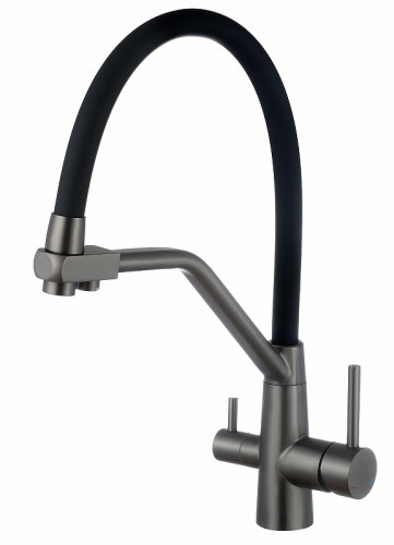 Смеситель для кухни ESKO Kitchen K25GMB цвет Оружейная сталь