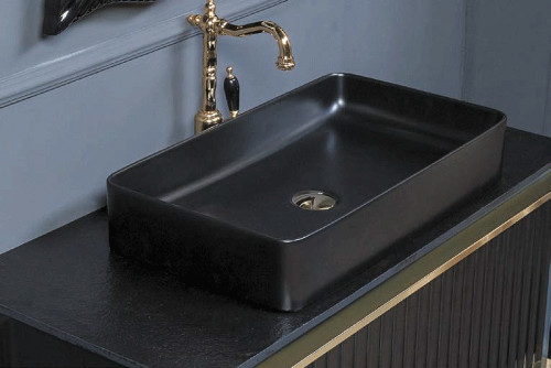 Раковина-чаша Boheme Armadi Art Vallessi 60 873 Черная фаянс накладная