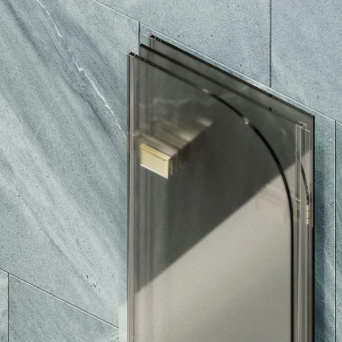 Шторка для ванны Maybah Glass MGV-579-3 750х1400 складная 3 секции Золото стекло бронзовое матовое
