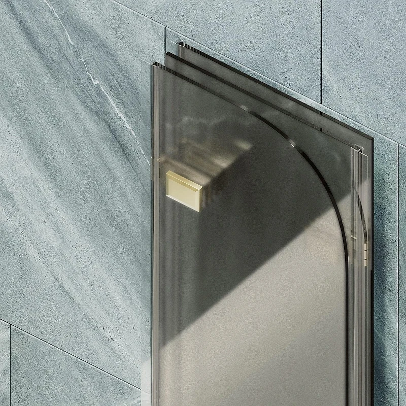 Шторка для ванны Maybah Glass MGV-579-3 750х1400 складная 3 секции Золото стекло бронзовое матовое