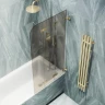 Шторка для ванны Maybah Glass MGV-579-3 750х1400 складная 3 секции Золото стекло бронзовое матовое