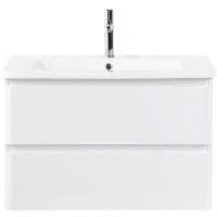 Тумба под раковину BelBagno 80 ALBANO-CER-800-2C-SO-BL подвесная Bianco Lucido МДФ / ЛДСП
