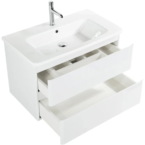 Тумба под раковину BelBagno 80 ALBANO-CER-800-2C-SO-BL подвесная Bianco Lucido МДФ / ЛДСП