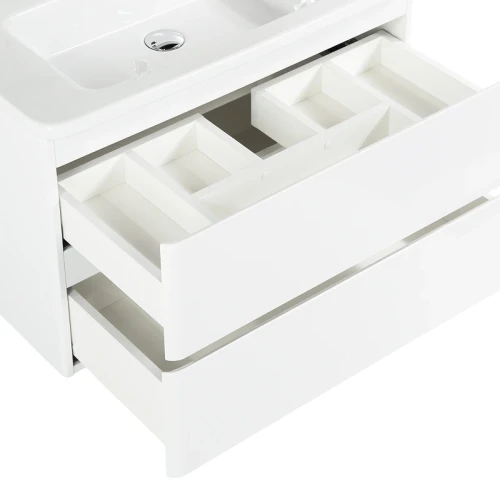 Тумба под раковину BelBagno 80 ALBANO-CER-800-2C-SO-BL подвесная Bianco Lucido МДФ / ЛДСП
