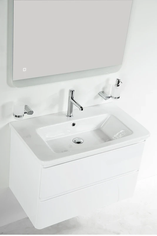 Тумба под раковину BelBagno 80 ALBANO-CER-800-2C-SO-BL подвесная Bianco Lucido МДФ / ЛДСП