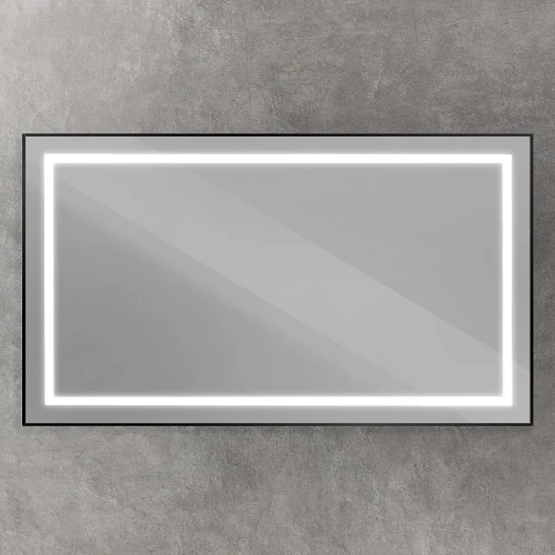 Зеркало BelBagno Kraft 140 SPC-KRAFT-1400-800-SENS-NERO с подсветкой Черное с сенсорным выключателем стекло
