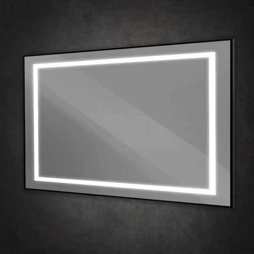 Зеркало BelBagno Kraft 140 SPC-KRAFT-1400-800-SENS-NERO с подсветкой Черное с сенсорным выключателем стекло